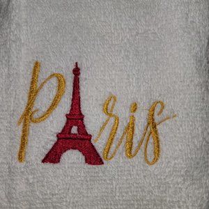 Embroidered Paris Gold Hand Towel Set